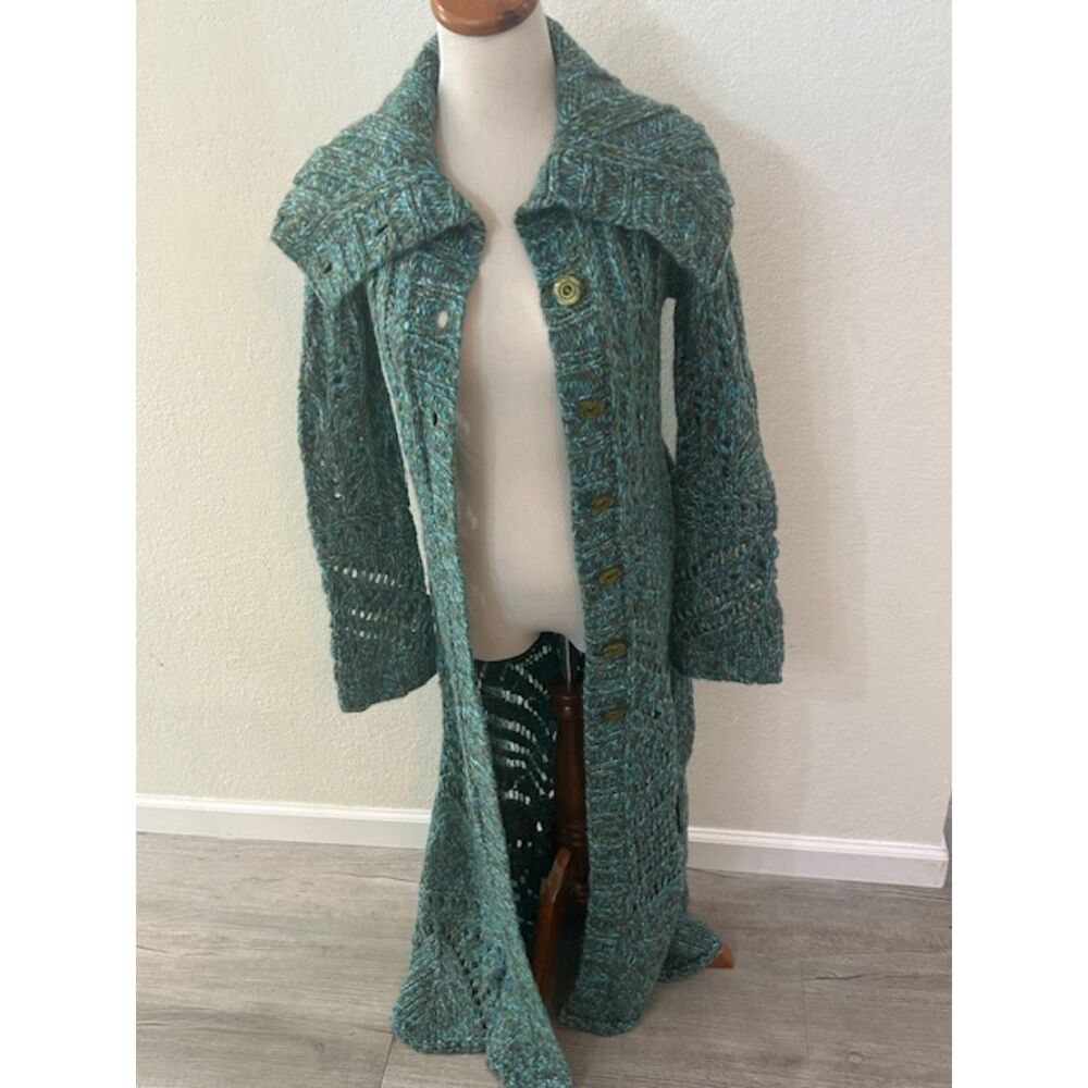 Free People Teal Wool Sweater - Picture 2 of 4